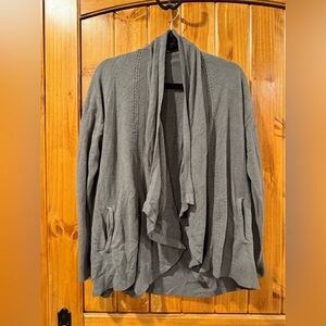 Barefoot Dreams Cozy Chic Ultra Lite Shawl Pointelle Cardi - Olive Branch - S/M